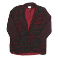 J'ENVIE SPORT Womens Red & Black Check Wool Jacket UK 14 Button Closure Classic