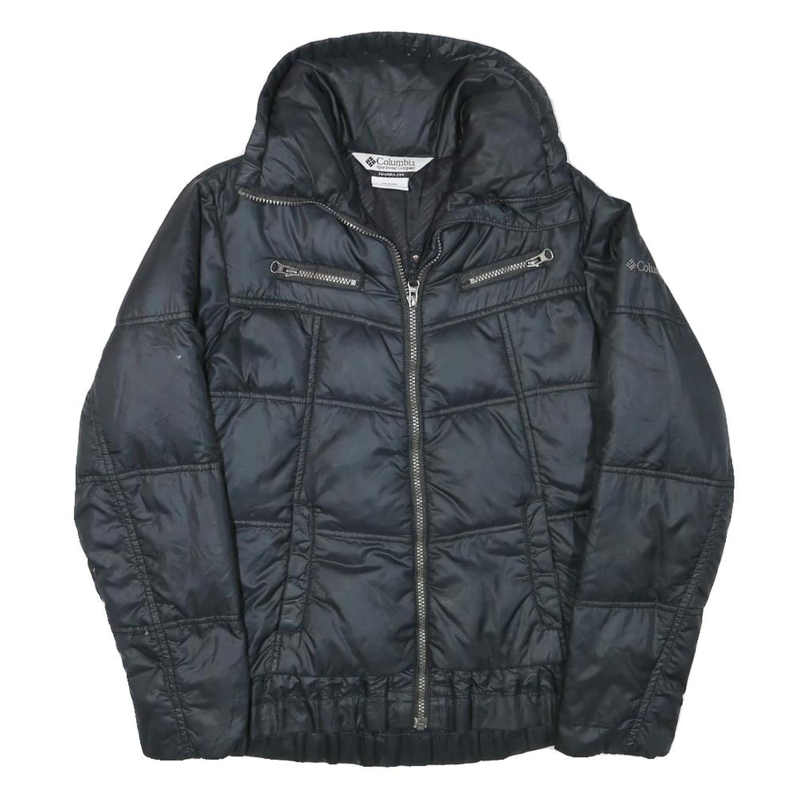 COLUMBIA Womens Black Jacket XS Polyester Blend Quilted Zip Outdoor Warm