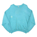 MANOR Womens Blue Crew Neck S Casual Polyester Blend Sweatshirt Pullover