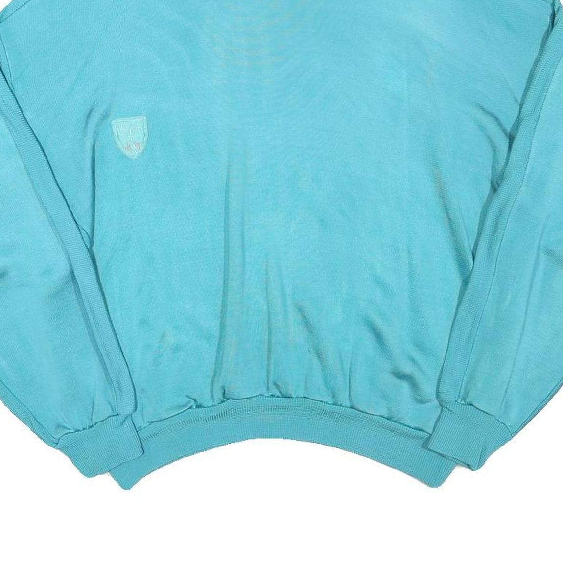 MANOR Womens Blue Crew Neck S Casual Polyester Blend Sweatshirt Pullover