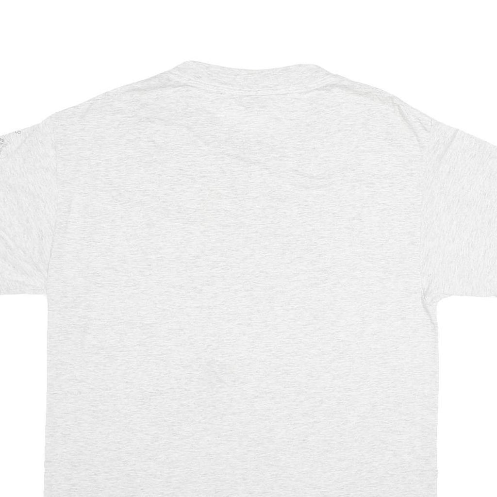 LITTLE BROWNIE ORIGINALS Mens White Grey Husky Graphic T-Shirt L Short Sleeve