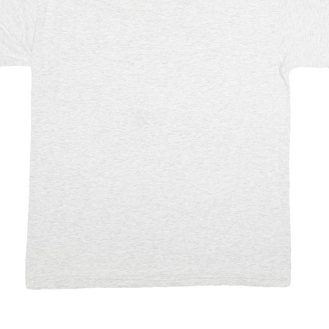 LITTLE BROWNIE ORIGINALS Mens White Grey Husky Graphic T-Shirt L Short Sleeve