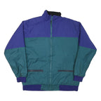 PULLMAN Mens Blue & Green Zip Jacket S Polyester Blend Colourblock Casual