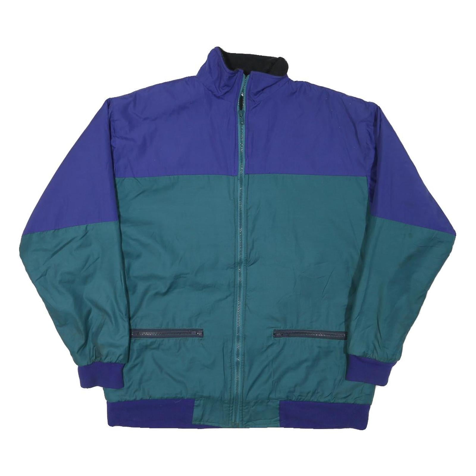 PULLMAN Mens Blue & Green Zip Jacket S Polyester Blend Colourblock Casual