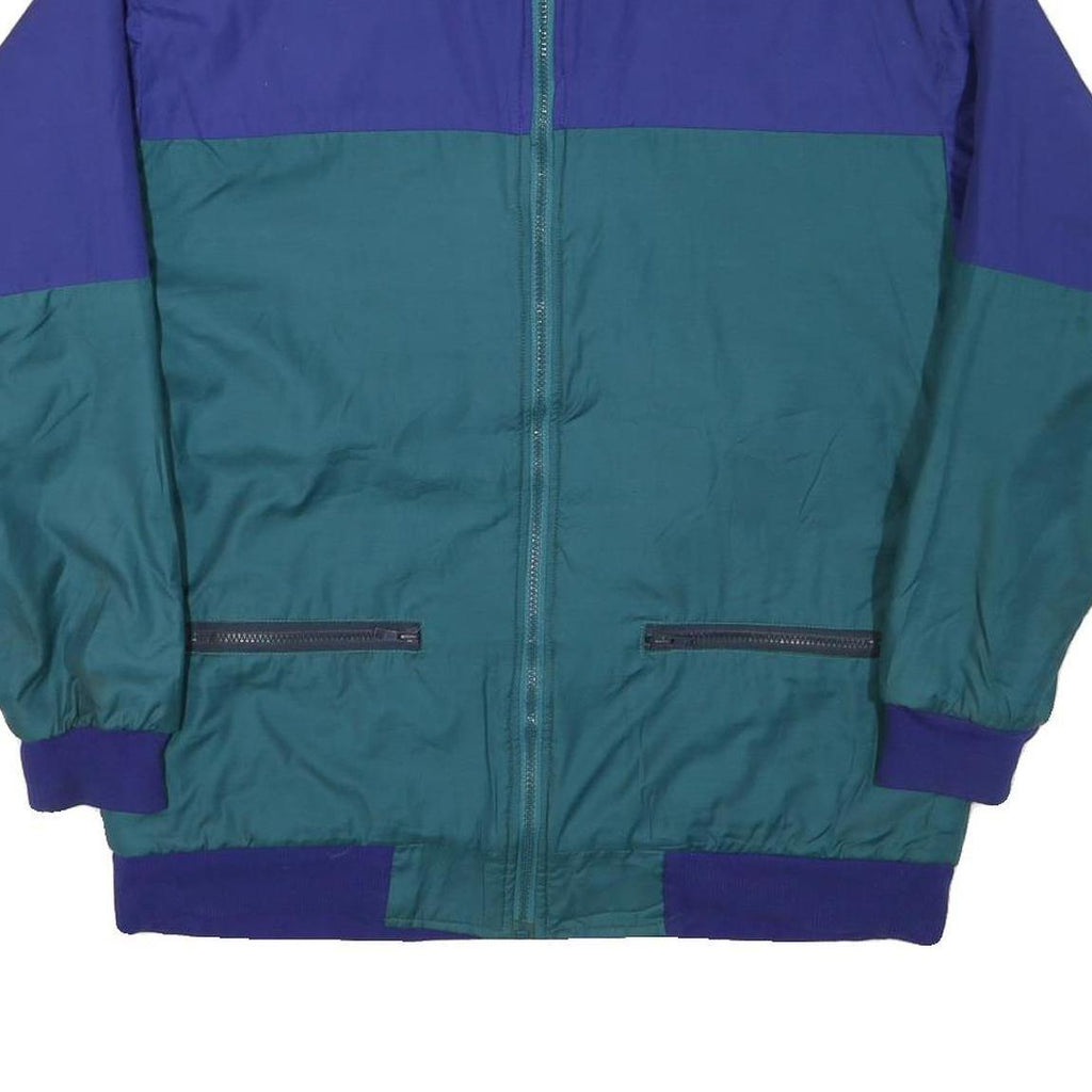 PULLMAN Mens Blue & Green Zip Jacket S Polyester Blend Colourblock Casual