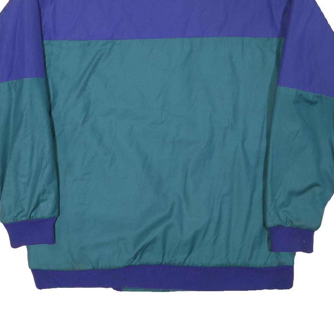 PULLMAN Mens Blue & Green Zip Jacket S Polyester Blend Colourblock Casual