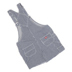 DICKIES Womens Blue & White Cotton Blend Striped Dungarees Slim Fit Size S W36