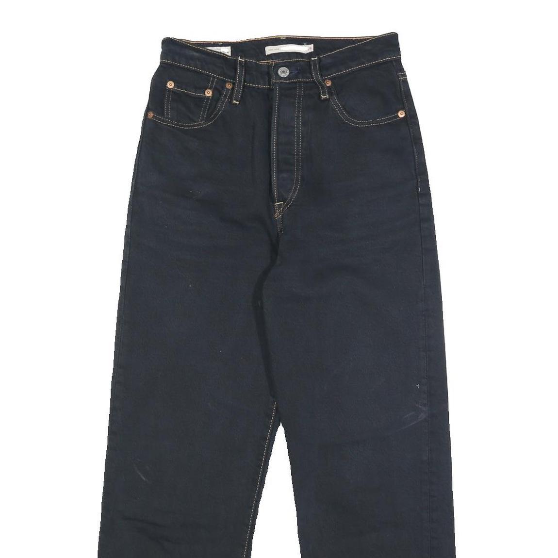 LEVI'S Womens Relaxed Blue Denim Raw Button W26 L27 Classic Fit Jeans