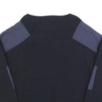 CHAMPION Womens Navy Blue Plain Wool Blend Jumper Crew Neck Basic Knit L Soft