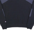 CHAMPION Womens Navy Blue Plain Wool Blend Jumper Crew Neck Basic Knit L Soft