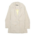 SANDRO Womens Cream Cotton Blend Button Jacket S Plain Classic Stylish
