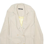 SANDRO Womens Cream Cotton Blend Button Jacket S Plain Classic Stylish
