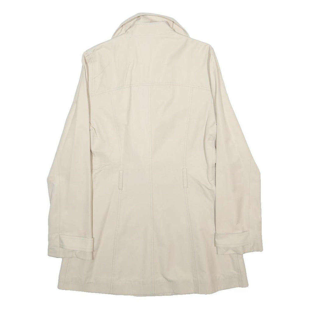 SANDRO Womens Cream Cotton Blend Button Jacket S Plain Classic Stylish