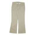 DICKIES Womens Beige Cotton Blend Regular Fit Flared Trousers W30 L28 Workwear
