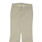DICKIES Womens Beige Cotton Blend Regular Fit Flared Trousers W30 L28 Workwear