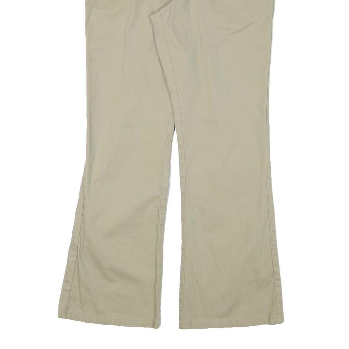 DICKIES Womens Beige Cotton Blend Regular Fit Flared Trousers W30 L28 Workwear