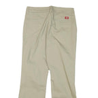 DICKIES Womens Beige Cotton Blend Regular Fit Flared Trousers W30 L28 Workwear