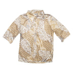 YESSICA Womens Shirt Brown Silk Floral Long Sleeve S