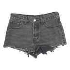 LEVI'S Womens Black Denim Cut-Off Shorts S W27 Frayed Hem Casual Summer
