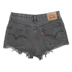 LEVI'S Womens Black Denim Cut-Off Shorts S W27 Frayed Hem Casual Summer