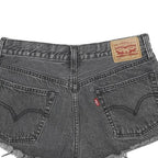 LEVI'S Womens Black Denim Cut-Off Shorts S W27 Frayed Hem Casual Summer