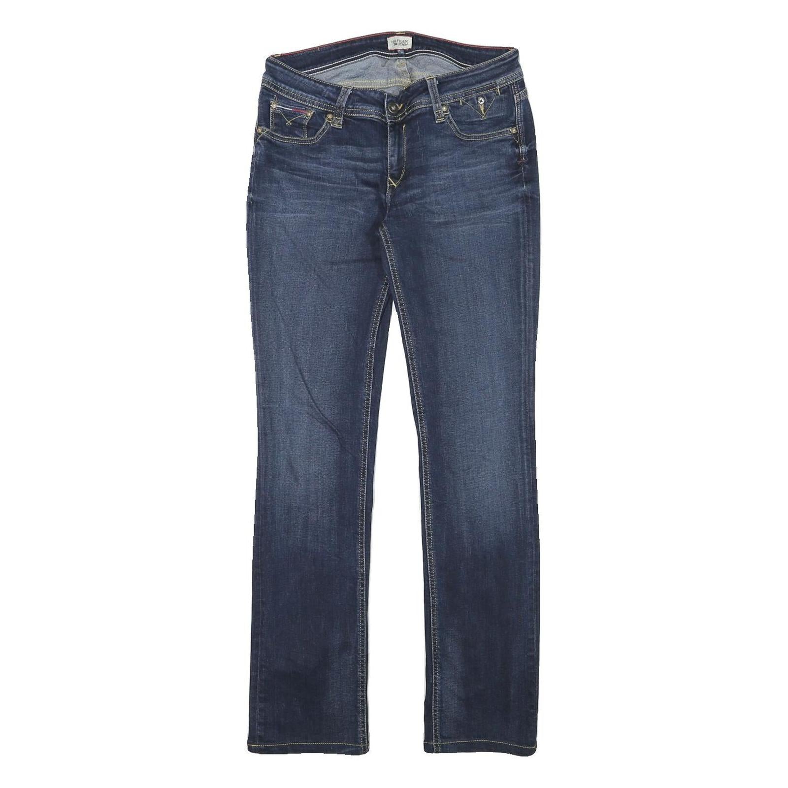 TOMMY HILFIGER Womens Jeans Blue Regular Straight Denim Medium W30 L30 Zip