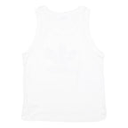 ADIDAS Womens White & Black Logo Vest M Sleeveless Crew Neck Cotton Blend