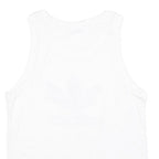 ADIDAS Womens White & Black Logo Vest M Sleeveless Crew Neck Cotton Blend