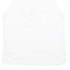 ADIDAS Womens White & Black Logo Vest M Sleeveless Crew Neck Cotton Blend