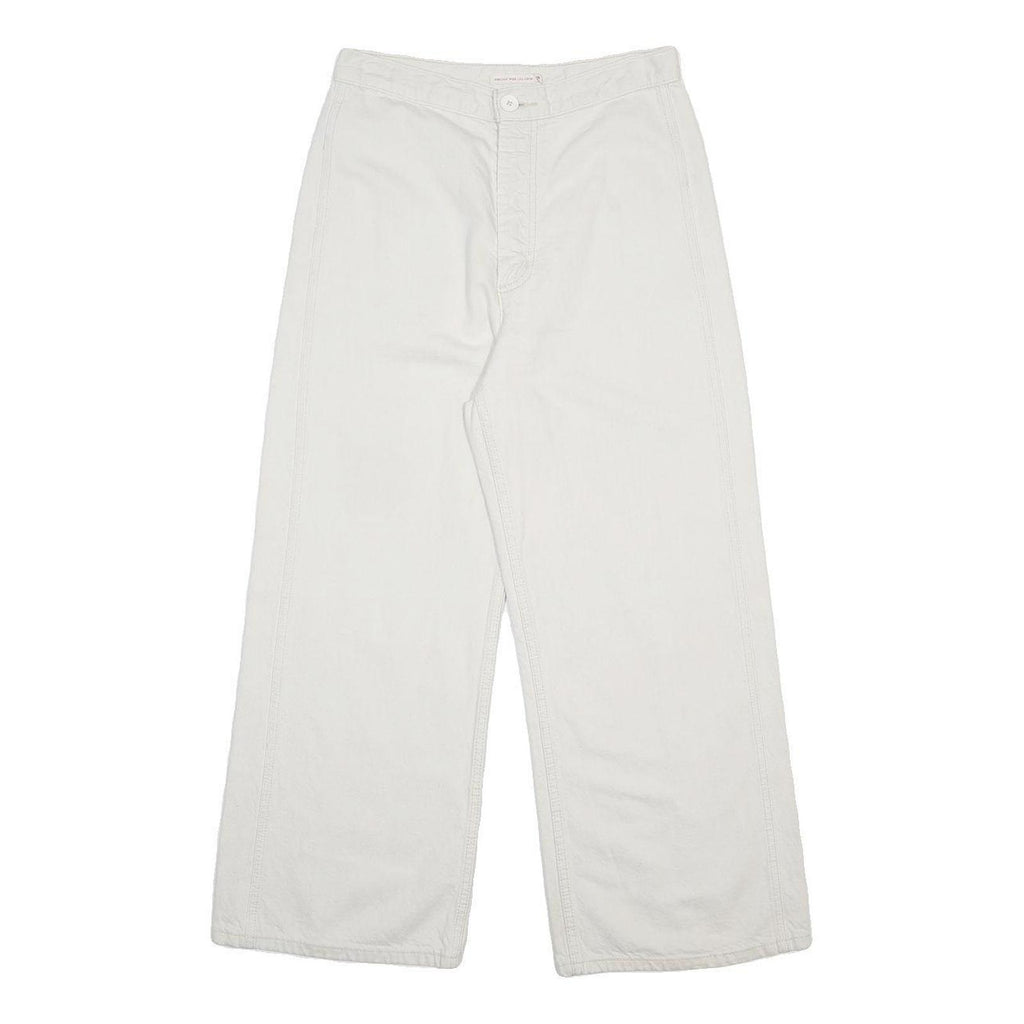 LEVI'S Womens White Loose Wide-Leg Denim Jeans W29 L26 Cotton Blend Zip