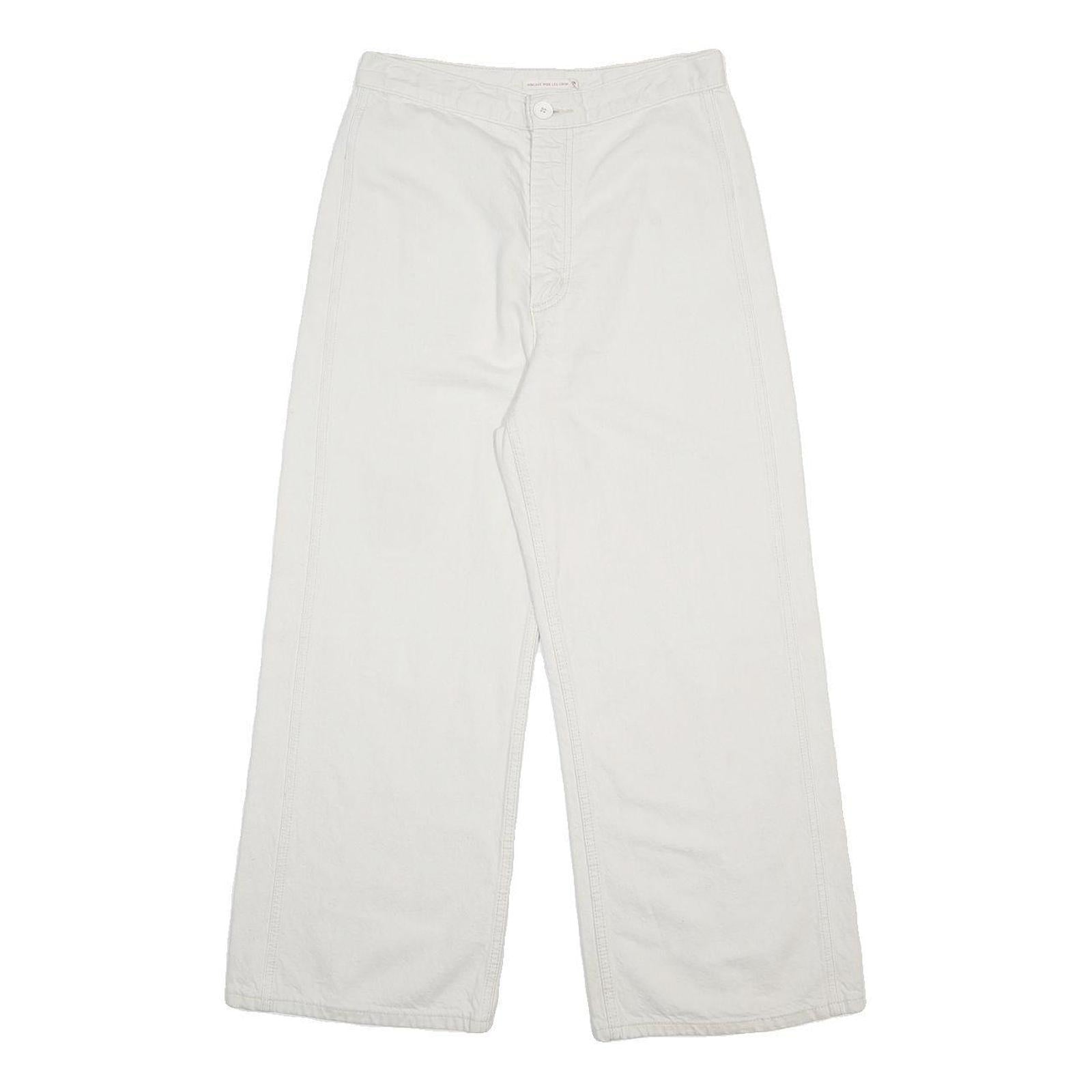 LEVI'S Womens White Loose Wide-Leg Denim Jeans W29 L26 Cotton Blend Zip