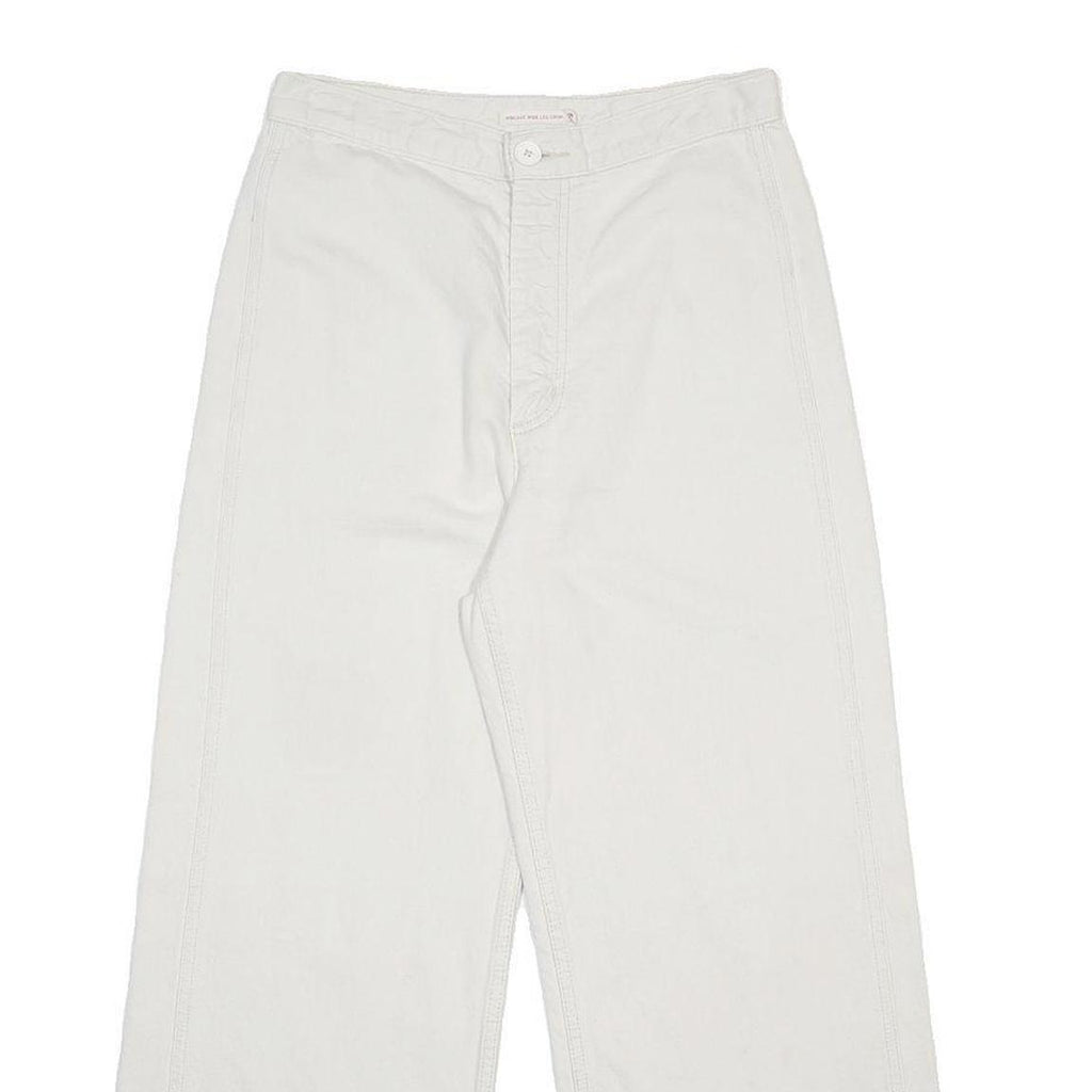 LEVI'S Womens White Loose Wide-Leg Denim Jeans W29 L26 Cotton Blend Zip