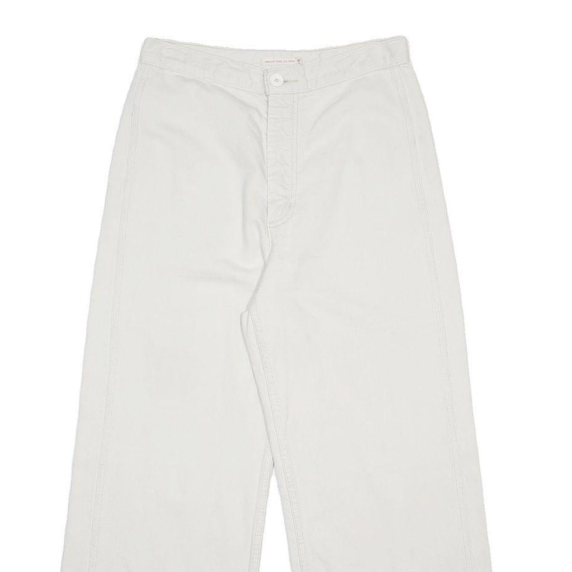 LEVI'S Womens White Loose Wide-Leg Denim Jeans W29 L26 Cotton Blend Zip