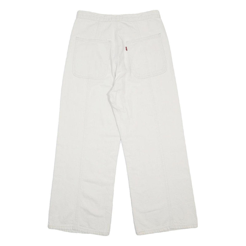 LEVI'S Womens White Loose Wide-Leg Denim Jeans W29 L26 Cotton Blend Zip