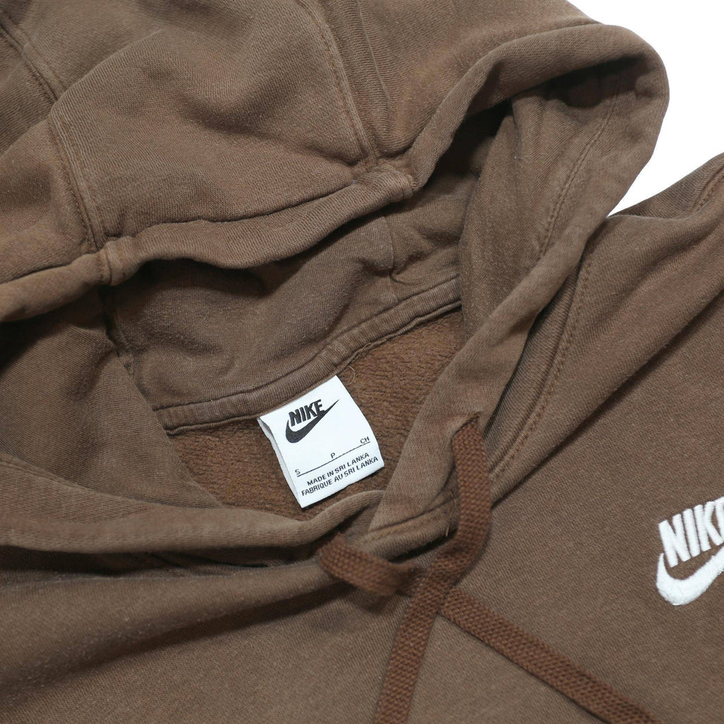 NIKE Mens Brown Hoodie S Cotton Blend Pullover S Logo