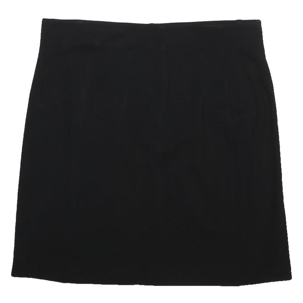 M&S COLLECTION Womens Black Mini Skirt Viscose Blend Plain UK 18 Classic Style