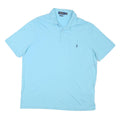 POLO RALPH LAUREN Mens Blue Short Sleeve Plain Polo Shirt L Cotton Blend
