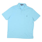 POLO RALPH LAUREN Mens Blue Short Sleeve Plain Polo Shirt L Cotton Blend