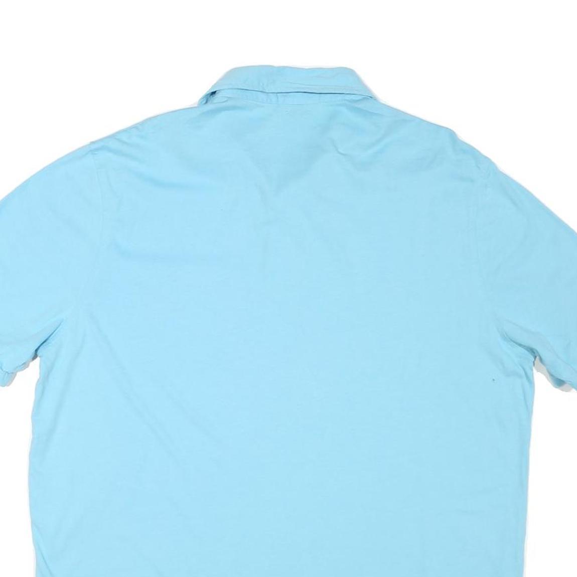 POLO RALPH LAUREN Mens Blue Short Sleeve Plain Polo Shirt L Cotton Blend