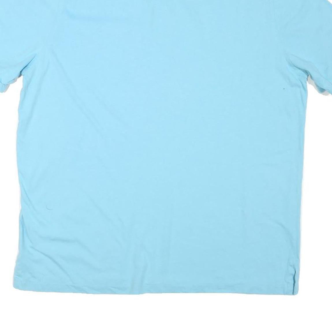 POLO RALPH LAUREN Mens Blue Short Sleeve Plain Polo Shirt L Cotton Blend