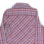 TOMMY HILFIGER Womens Red Blue Plaid Shirt M Cotton Button Front Casual