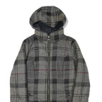 BARBOUR Womens Grey & Black Outdoor Checked Jacket S Polyester Blend Woven Zip