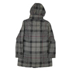 BARBOUR Womens Grey & Black Outdoor Checked Jacket S Polyester Blend Woven Zip