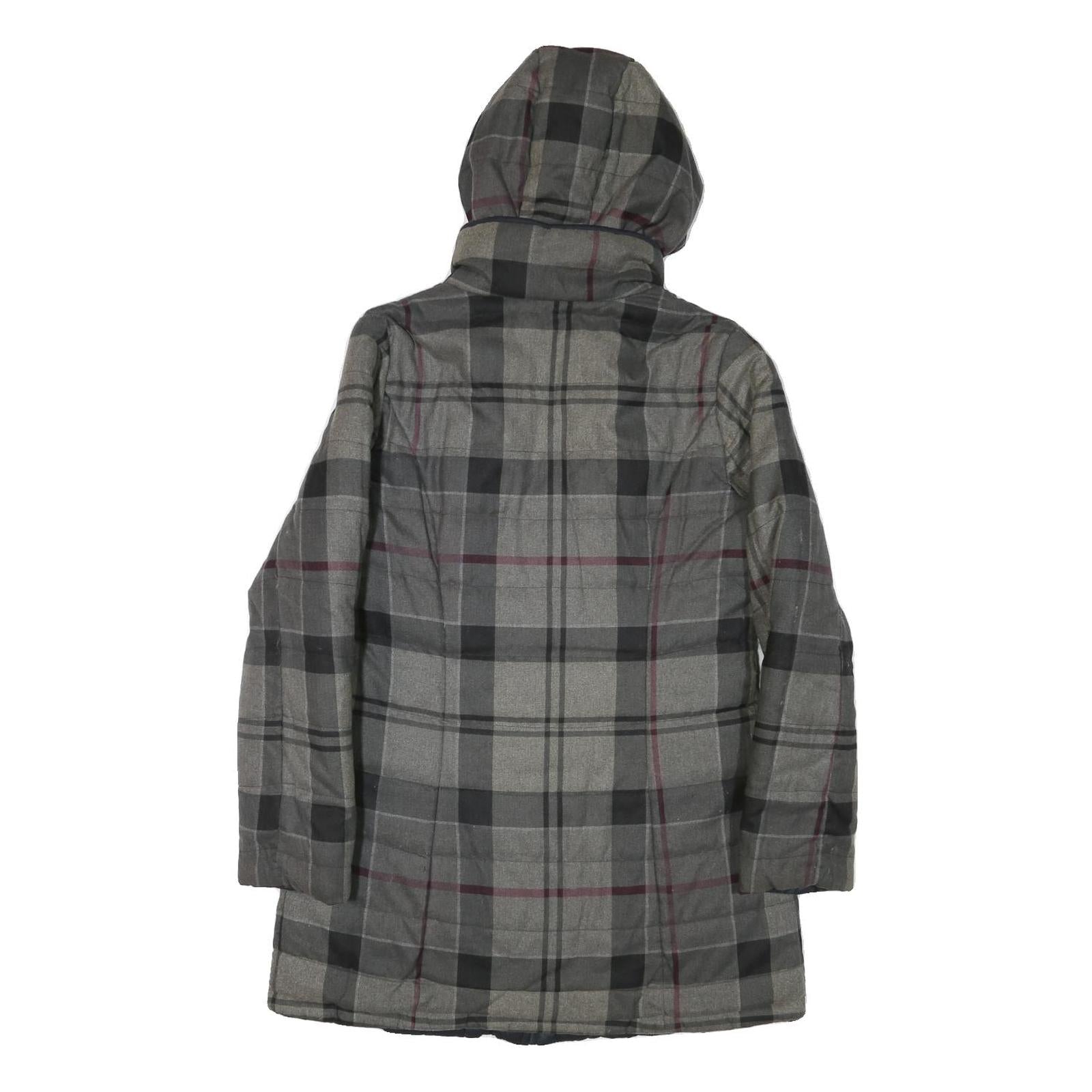 BARBOUR Womens Grey & Black Outdoor Checked Jacket S Polyester Blend Woven Zip