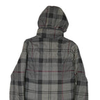 BARBOUR Womens Grey & Black Outdoor Checked Jacket S Polyester Blend Woven Zip
