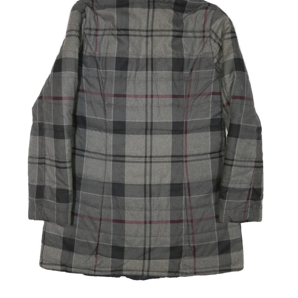 BARBOUR Womens Grey & Black Outdoor Checked Jacket S Polyester Blend Woven Zip