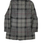 BARBOUR Womens Grey & Black Outdoor Checked Jacket S Polyester Blend Woven Zip