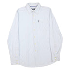 BOGNER Mens Blue & White Striped Shirt L Casual Cotton Blend Button Down