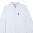 BOGNER Mens Blue & White Striped Shirt L Casual Cotton Blend Button Down