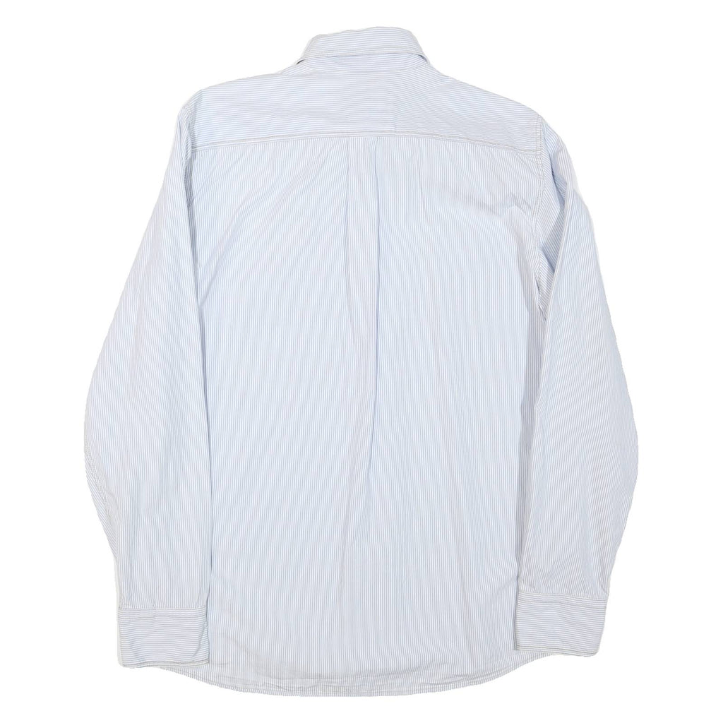 BOGNER Mens Blue & White Striped Shirt L Casual Cotton Blend Button Down